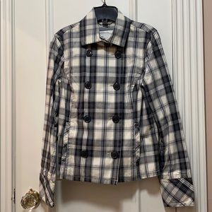 Plaid trench coat